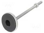 Foot; rigid,with lever; Base dia: 55mm; M10; stainless steel RST ROZTOCZE