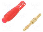 Connector: 2mm banana; plug; 10A; 30VAC; 60VDC; red; soldered CLIFF