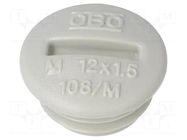 Stopper; M12; 1.5; polystyrene; light grey; 6mm OBO BETTERMANN