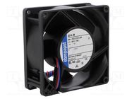 Fan: DC; axial; 24VDC; 92x92x38mm; 130m3/h; 51dBA; ball; 6000rpm EBM-PAPST