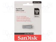 Pendrive; USB 3.2; 128GB; R: 150MB/s; ULTRA LUXE; silver; USB A SANDISK