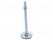 Foot; rigid,with lever; Base dia: 55mm; M12; steel; steel RST ROZTOCZE