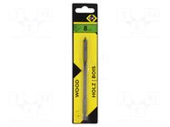 Drill bit; for wood; Ø: 8mm; L: 160mm; high speed steel; 1pcs; Flat C.K