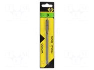 Drill bit; for wood; Ø: 10mm; L: 160mm; high speed steel; 1pcs; Flat C.K