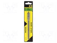 Drill bit; for wood; Ø: 13mm; L: 160mm; high speed steel; 1pcs; Flat C.K