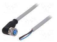 Cable: for sensors/automation; M8; PIN: 3; angled; 5m; plug; 60VDC SICK