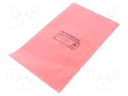 Protection bag; ESD; L: 254mm; W: 152mm; Thk: 75um; 100pcs; pink ANTISTAT