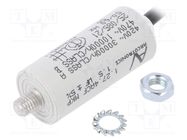 Capacitor: motors, run; 1.5uF; 470VAC; Ø25x58.5mm; -25÷85°C; ±5% KEMET