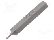 Screwdriver bit; hex key; HEX 0,7mm; Overall len: 28mm; MICRO 