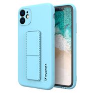 Wozinsky Kickstand Case silicone case with stand for iPhone 12 mini light blue, Wozinsky