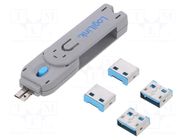 Protection cap; plug; male; push-in; straight; friction lock; blue LOGILINK