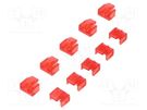 Protection cap set; red; push-in; Kit: RJ45 x10 socket cover x10 LOGILINK