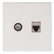 EDC2000 CD Modulaire coax and data wall box incl. white cover plate