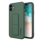 Wozinsky Kickstand Case silicone case with stand for iPhone 12 Pro Max dark green, Wozinsky