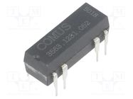 Relay: reed switch; SPDT; Ucoil: 5VDC; 400mA; max.100VDC; 5W; THT COMUS