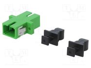 Connector: fiber optic; socket,coupler; SCA; female; ways: 1; green FIBRAIN