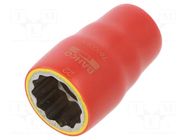 Socket; 12-angles,insulated,socket spanner; 22mm; 1/2"; 1kV BAHCO