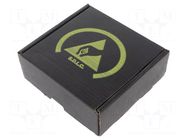 Box with foam; ESD; 100x100x38mm; cardboards; black; <100kΩ ANTISTAT
