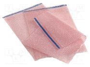 Protection bag; ESD; L: 185mm; W: 130mm; 10pcs; polyetylene; pink ANTISTAT