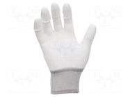 Protective gloves; ESD; S; polyamide; white; <100MΩ ANTISTAT