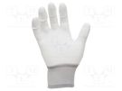 Protective gloves; ESD; XL; polyamide; white; <100MΩ ANTISTAT