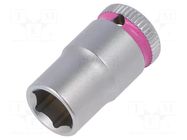 Socket; 6-angles,socket spanner; HEX 8mm; 1/4"; Zyklop WERA