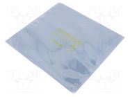 Protection bag; ESD; L: 254mm; W: 254mm; Thk: 75um; 100pcs; <100GΩ ANTISTAT