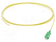 Optic fiber pigtail; SC/APC; 2m; Optical fiber: 900um; yellow FIBRAIN