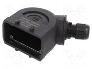 Enclosure: for HDC connectors; Han-Eco® B; for cable; angled 