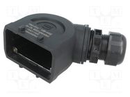 Enclosure: for HDC connectors; Han-Eco® B; for cable; angled 