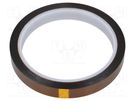 Tape: high temperature resistant; Thk: 0.07mm; 50%; amber; W: 12mm ANTISTAT