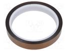 Tape: high temperature resistant; Thk: 0.07mm; 50%; amber; W: 15mm ANTISTAT