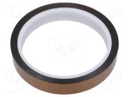 Tape: high temperature resistant; Thk: 0.07mm; 50%; amber; W: 15mm ANTISTAT