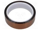 Tape: high temperature resistant; Thk: 0.07mm; 50%; amber; W: 25mm ANTISTAT
