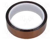 Tape: high temperature resistant; Thk: 0.07mm; 50%; amber; W: 25mm ANTISTAT