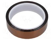 Tape: high temperature resistant; Thk: 0.07mm; 50%; amber; W: 25mm ANTISTAT