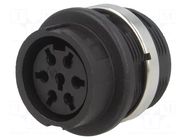 Connector: DIN; socket; female; w/o contacts; C091B; PIN: 7; 360° AMPHENOL