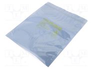 Protection bag; ESD; L: 254mm; W: 203mm; Thk: 75um; 100pcs; <10GΩ ANTISTAT