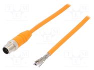 Connection lead; M12; PIN: 5; straight; 2m; plug; 60VAC; 4A; RSTS 