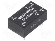 Converter: DC/DC; 3W; Uin: 9÷18V; Uout: 12VDC; Uout2: -12VDC; DIP16 MEAN WELL