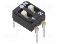 Switch: DIP-SWITCH; Poles number: 2; OFF-ON; 0.025A/24VDC; Pos: 2 ECE