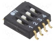 Switch: DIP-SWITCH; Poles number: 4; OFF-ON; 0.025A/24VDC; Pos: 2/4 ECE