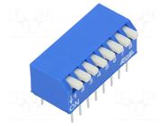 Switch: DIP-SWITCH; Poles number: 8; OFF-ON; 0.025A/24VDC; Pos: 2 ECE