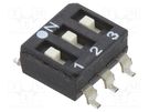 Switch: DIP-SWITCH; Poles number: 3; OFF-ON; 0.025A/24VDC; Pos: 2 ECE