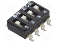 Switch: DIP-SWITCH; Poles number: 4; OFF-ON; 0.025A/24VDC; Pos: 2 ECE