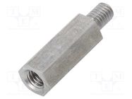 Screwed spacer sleeve; 25mm; Int.thread: M6; Ext.thread: M6 DREMEC