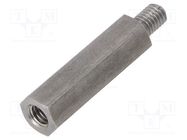 Screwed spacer sleeve; 35mm; Int.thread: M6; Ext.thread: M6 DREMEC