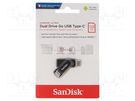Pendrive; USB 3.1; 128GB; R: 150MB/s; DUAL DRIVE GO; black SANDISK