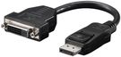 DisplayPort™/DVI-D Adapter Cable 1.2, nickel-plated, 0.15 m, black - DisplayPort™ male > DVI-I female Dual-Link (24+5 pin)