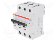 Circuit breaker; 400VAC; Inom: 16A; Poles: 3; Charact: B; 6kA; IP20 ABB